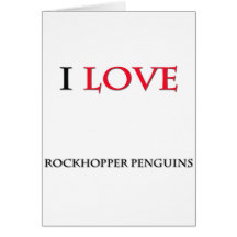 J'aime des pingouins de Rockhopper Cartes De Vœux