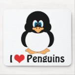 J'aime des pingouins Mousepad Tapis De Souris