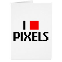J'aime des pixels carte de vœux