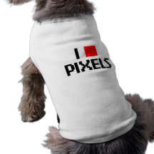 J'aime des pixels tee-shirts pour animaux domestiques