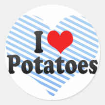 J'aime des pommes de terre adhésifs ronds