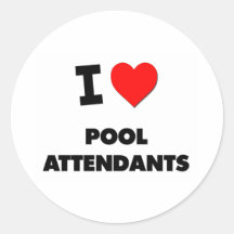 J'aime des préposés de piscine autocollant rond