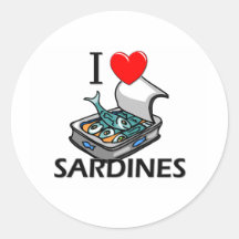 J'aime des sardines autocollants