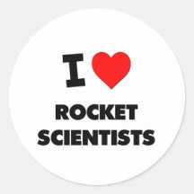 J'aime des scientifiques de Rocket Autocollants Ronds