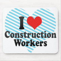 J'aime des travailleurs de la construction tapis de souris
