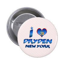 J'aime Dryden, New York Badge Avec Épingle