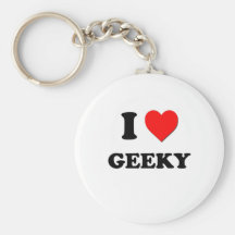 J'aime Geeky Porte-clefs