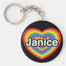 J'aime Janice. Je t'aime Janice. Coeur Porte-clef