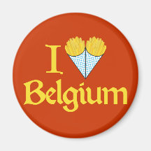 J'aime la Belgique Aimant Pour Réfrigérateur