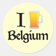 J'aime la Belgique Autocollant Rond