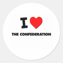 J'aime la confédération adhésifs ronds