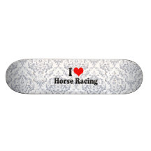 J'aime la course de chevaux skateboards customisés