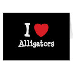 J'aime la coutume de coeur d'alligators personnali cartes de vœux