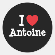 J'aime la coutume de coeur d'Antoine personnalisée Adhésif