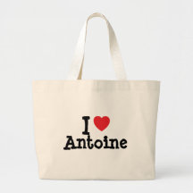 J'aime la coutume de coeur d'Antoine personnalisée Sac Fourre-tout