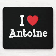 J'aime la coutume de coeur d'Antoine personnalisée Tapis De Souris