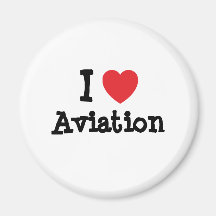 J'aime la coutume de coeur d'aviation personnalisé aimants pour réfrigérateur