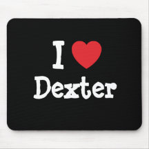 J'aime la coutume de coeur de Dexter personnalisée Tapis De Souris