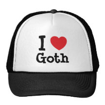 J'aime la coutume de coeur de Goth personnalisée Casquette