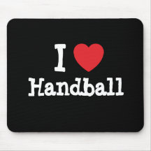 J'aime la coutume de coeur de handball personnalis tapis de souris