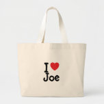 J'aime la coutume de coeur de Joe personnalisée Sacs