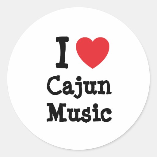 J'aime la coutume de coeur de musique de Cajun per Adhésif Rond