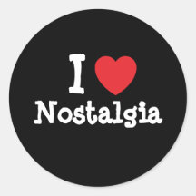 J'aime la coutume de coeur de nostalgie personnali autocollant