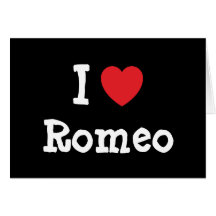 J'aime la coutume de coeur de Romeo personnalisée Carte De Vœux