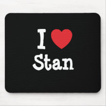 J'aime la coutume de coeur de Stan personnalisée Tapis De Souris