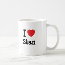 J'aime la coutume de coeur de Stan personnalisée Tasse