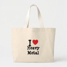 J'aime la coutume de métaux lourds de coeur person sac fourre-tout