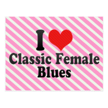 J'aime la femelle classique+Bleus Cartes Postales