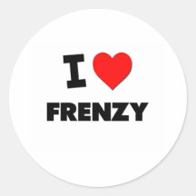 J'aime la frénésie autocollant rond
