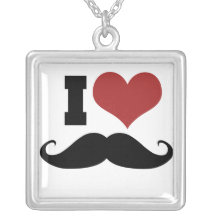 J'aime la moustache colliers