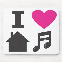 J'aime la musique de maison tapis de souris