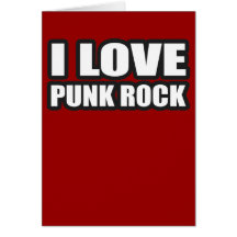 J'AIME la musique de punk de filles de types de PU Cartes De Vœux