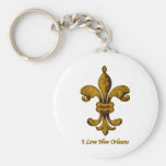 J'aime la Nouvelle-Orléans gold fleur de lis Porte-clés