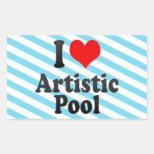J'aime la piscine artistique autocollants