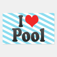 J'aime la piscine sticker rectangulaire