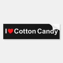 J'aime la sucrerie de coton (de coeur) adhésif pour voiture