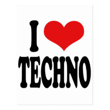 J'aime la techno carte postale