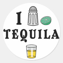 J'aime la tequila adhésifs ronds