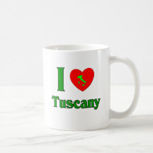 J'aime la Toscane Italie Tasses À Café
