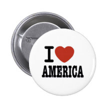 J'AIME L'AMÉRIQUE BADGE AVEC ÉPINGLE