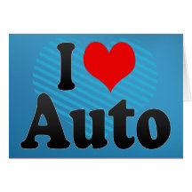 J'aime l'automobile cartes de vœux