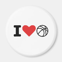 J'aime le basket-ball magnets pour réfrigérateur