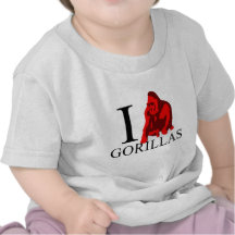 J'aime le bébé de gorilles t-shirts