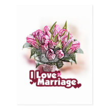 J'aime le bonheur épousé par mariage cartes postales