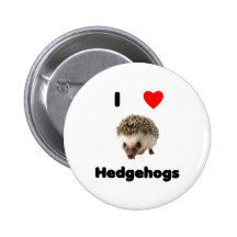 J'aime le bouton de hérissons badges
