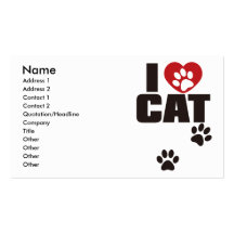 J'AIME LE CAT MODÈLE DE CARTE DE VISITE